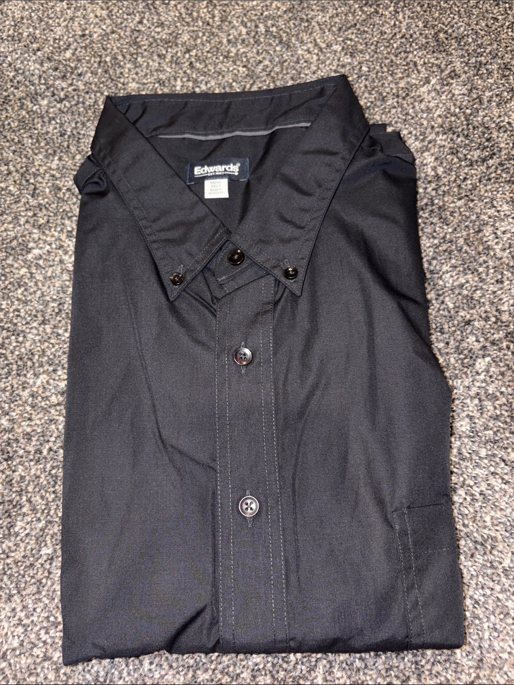 Edwards Men’s Casual Button-Down Shirt in Black